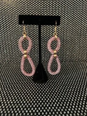 Pink Crystal Infinity Drop Earrings - Women Jewelry